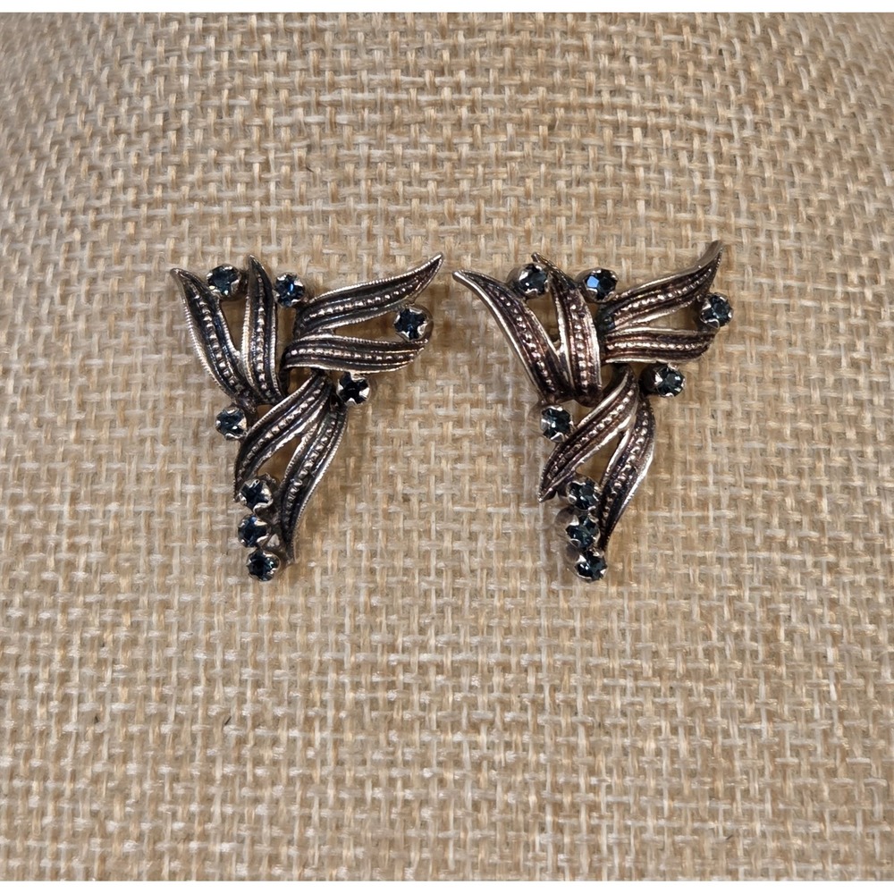 Incredible Vintage High Quality Sterling Silver & Sapphire 1980s Dangle Earrings